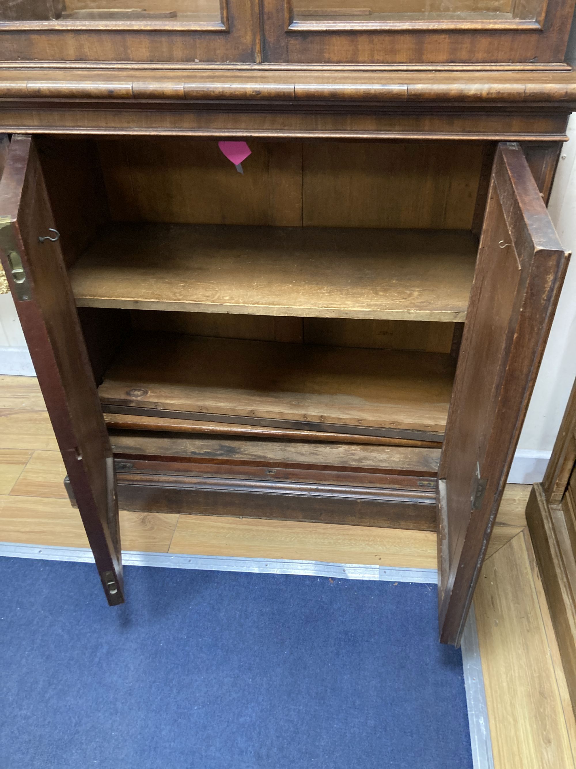 A Victorian mahogany bookcase / cupboard, width 97cm, depth 46cm, height 214cm